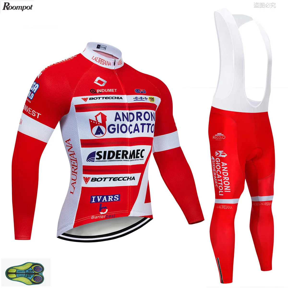 2020 World Tour Team Pro Red ANDRONI Trøje Tøj med Lange Ærmer 20D Gel cykel Cykel Sportstøj Ropa Ciclismo 1