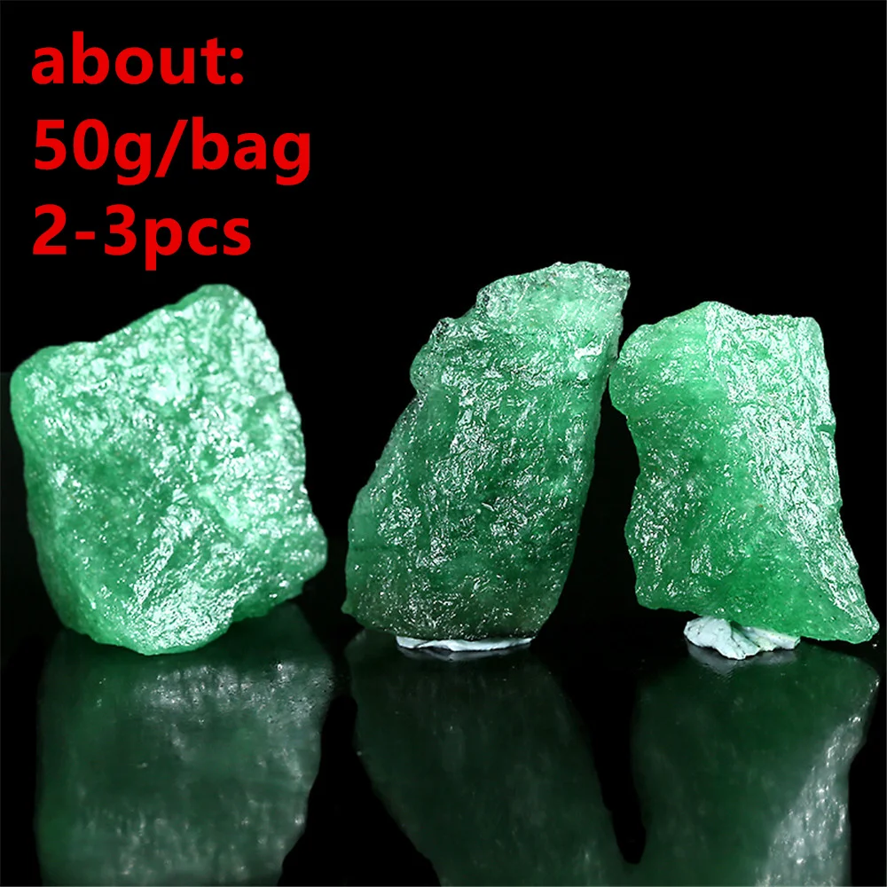 50g Naturlige Grønne Jordbær Kvarts Ædelsten Mineral Prøve grus krystal Sten Uregelmæssige Reiki Healing 1