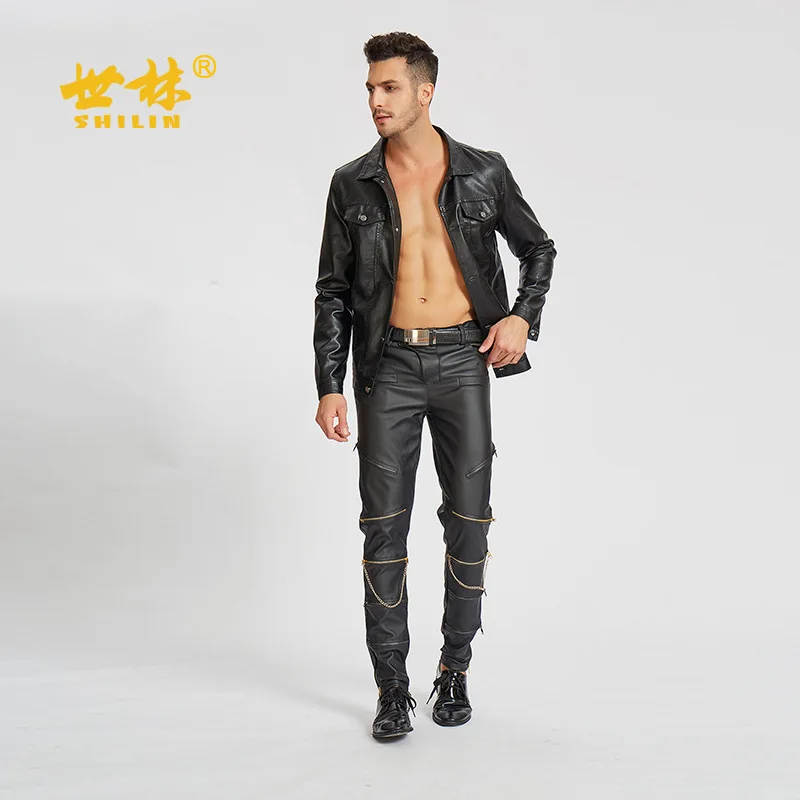 Vogue af nye fund af 2020 zip læder bukser Mænds læder bukser 1