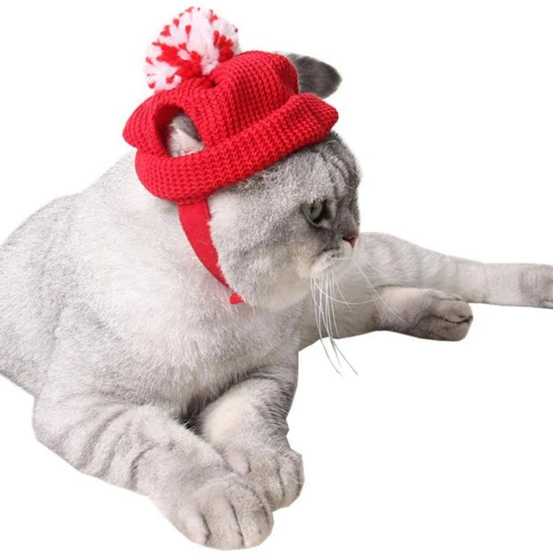 Kæledyr Hund Hat Teddy Hat Festlig Ferie Kat Tilbehør Pommerske Varm Uld HatPet Dog Hat (Red) 1