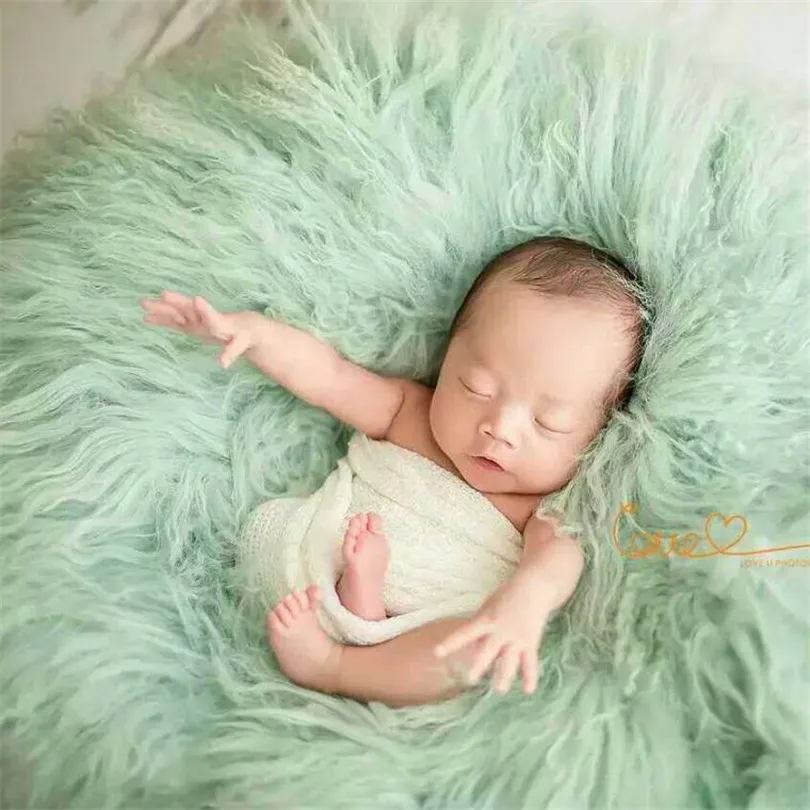 Lys Grå Krøllede uld tæppe foto baggrund Nyfødt fotografering prop kurv stuffer Filtet lag tæppe baby foto baggrund 1