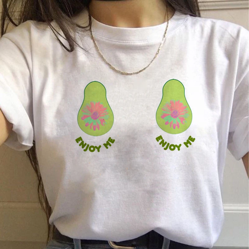 Avocado Harajuku Kawaii Tegneserie T-Shirt Kvinder Ullzang Lille Frisk T-shirt af 90'erne Grafisk Mode Tshirt koreansk Stil Top Tee Kvindelige 1