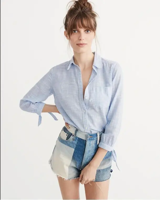 ZNG 2019 Nye Mode Kvinder Bluse Shirt med Lange Ærmer til Kvindelige Sexet Tee Toppe Kvinder Bomuld Skjorte Blusas Feminine Bluser 1