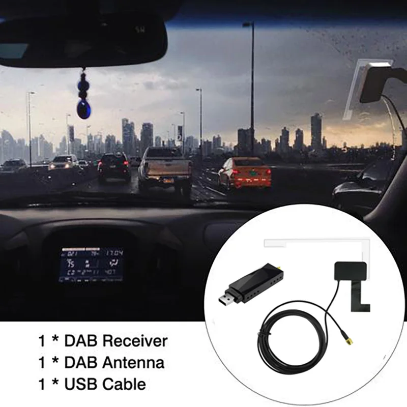 Dab Radio-Modtager I Bil Antenne Digital DAB+ Adapter til Aux Tuner Box Audio USB-Forstærket Loop Antenne Android Afkodning Radioer 1