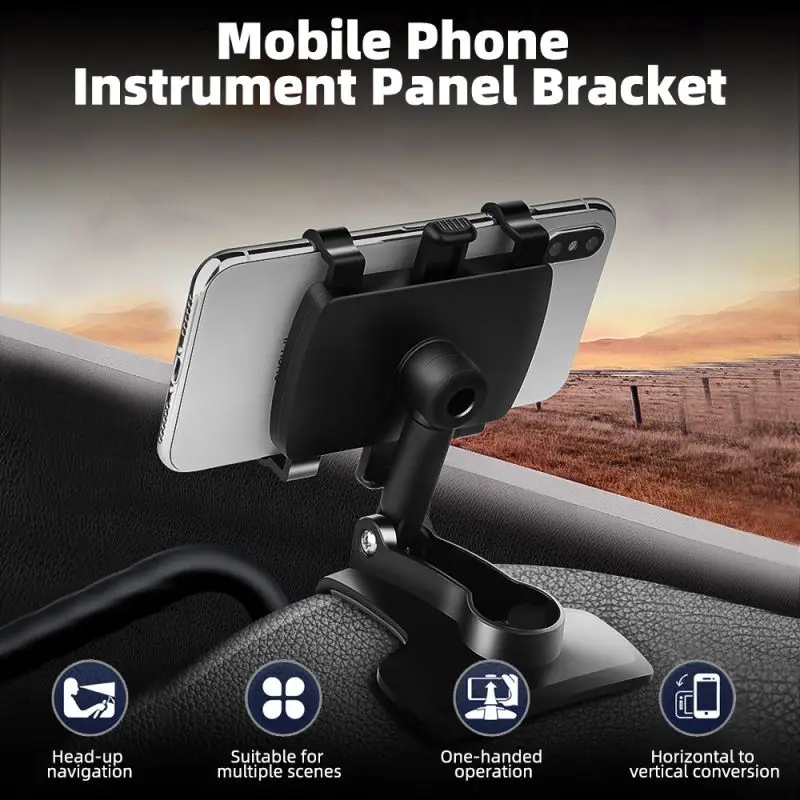 Bil Mobil Telefon Holder 360 Graders Stå I Dashboard-Rear View Mirror, Parasol Baffel GPS Mount Phone Holder 1
