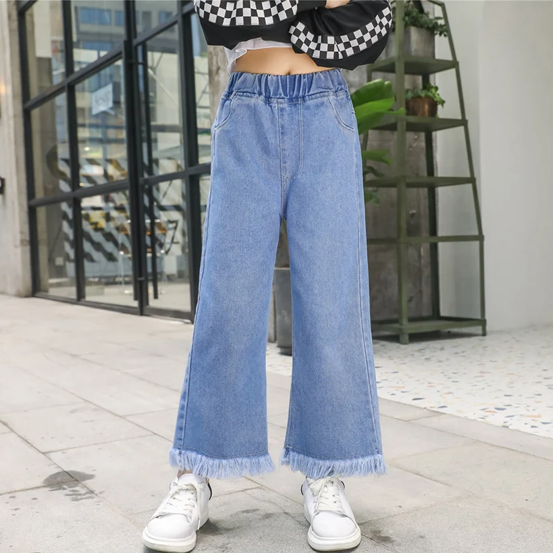 2020 Efteråret Nye Baby Piger Kids Fashion Jeans Sort Denim Bukser Løse Bukser Piger Tøj Komfort Børn Outfits 1