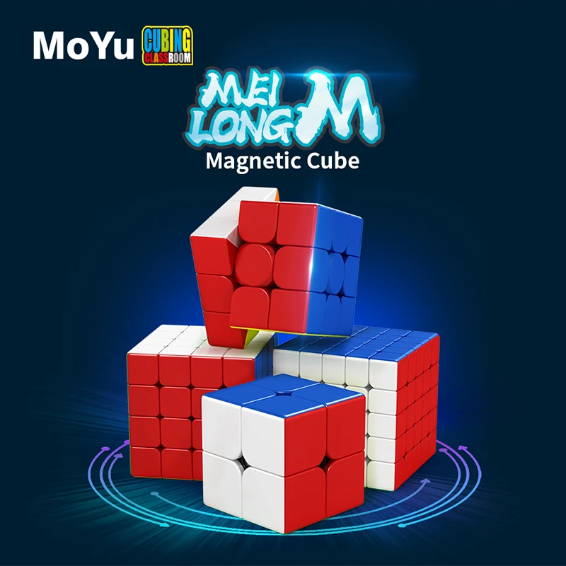 MoYu Meilong Magnetiske Cube Meilong 2M 3M 4M 5M meilong 2x2 3x3 4x4 5x5 Magneter Speed Cube Cubo Magico Pædagogisk Legetøj 1