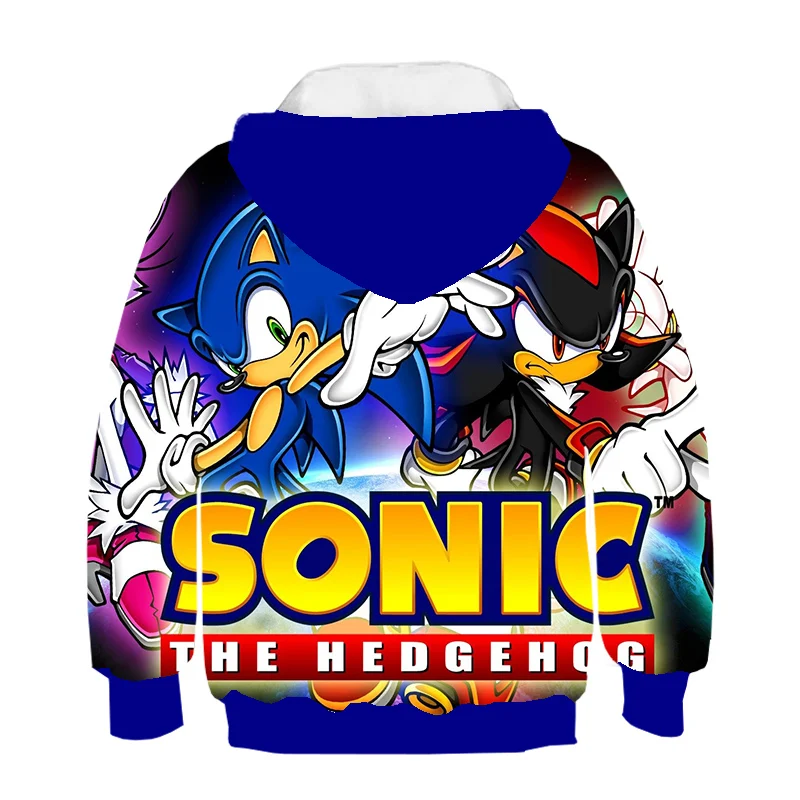 Foråret Efteråret Sonic 3D-Print Hættetrøjer Til Teen Piger Baby Dreng Børn Hooded Sweatshirt Børn Tøj med Lange Ærmer Pullover Top 1