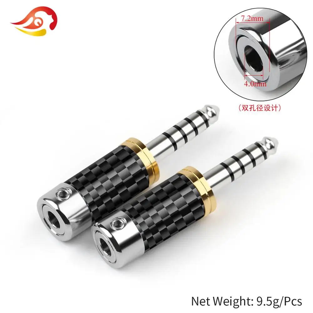 QYFANG 4.4 mm 5 Pole Balanceret Stereo-Adapter Carbon Fiber Audio Jack rhodineret Hovedtelefonerne Wire Stik Til NW-WM1ZA4.4 1