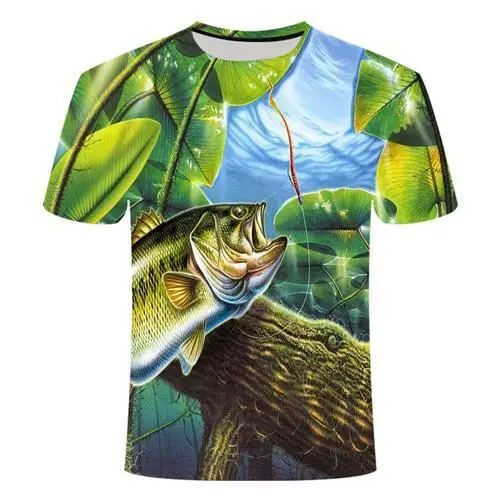 2020 ny fiskeri t-shirt stil afslappet Digital fisk 3D-Print t-shirt til Mænd, Kvinder tshirt Sommeren Korte Ærmer O-hals Toppe&t-Shirts s-6xl 1