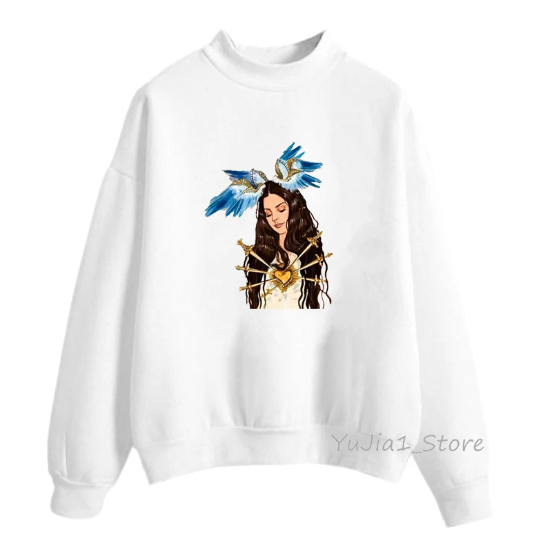 Vintage Hættetrøjer Kvinder Lana Del Rey Sweatshirt Femme Kunst Æstetisk Vinter Tøj Langærmet Velvet Tykkere Pels Træningsdragt 1