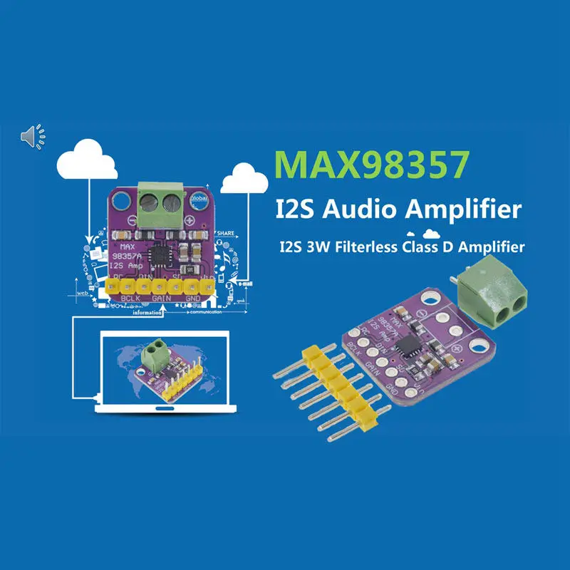 Max98357 I2S 3W Klasse D Forstærker Breakout Interface Dac-Dekoder Modul Filterless o yrelsen For Raspberry Pi Esp32 1
