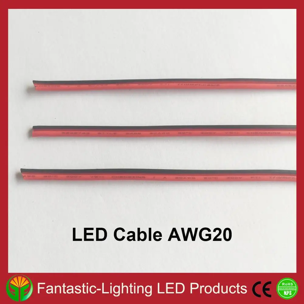 200Meter 2PIN Wire gratis fragt AWG20 kabel ledning udvidelse til LED strip light enkelt farve 1