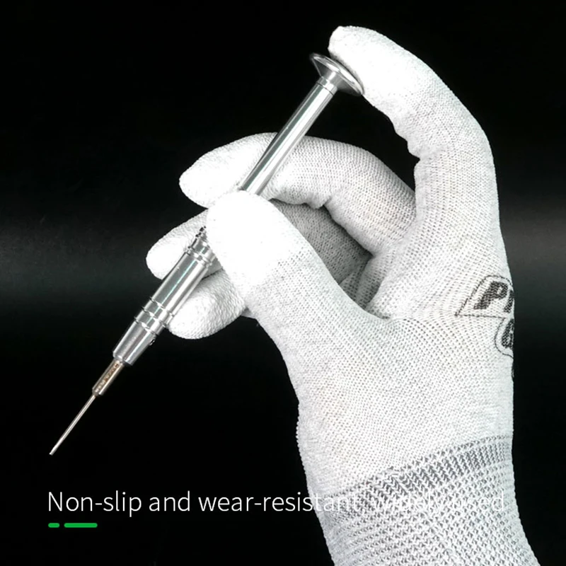 Carbon antistatiske Handsker PU-Isolering Belægning Finger Beskyttende Elektroniske Arbejder Handsker til Telefonen Renovering Reparation 1