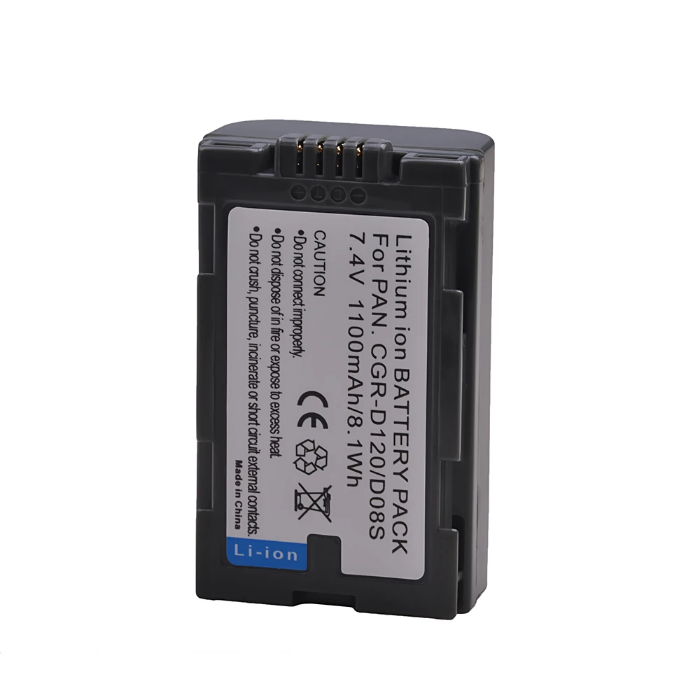 2stk ekstra Batteri Pack til CGR-D08 CGR-D08A CGR-D08A/1B, CGR-D08R CGR-D08S CGR-D110 CGR-D120 CGR-D120A PV-DBP8 PV-DBP8A Batteri 1
