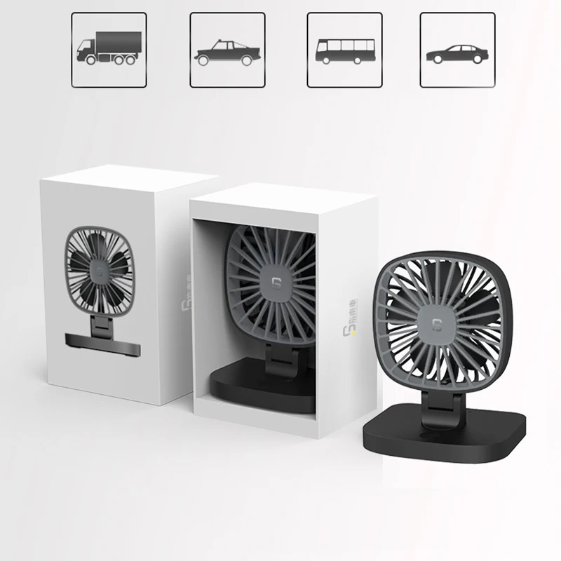 Kbxstart Mini-12V/24V Universal Drejelig Fan Justerbar Retning Sommeren Fan Protable Desktop-Fan Til Hjem, Bil, Luft Køler 1