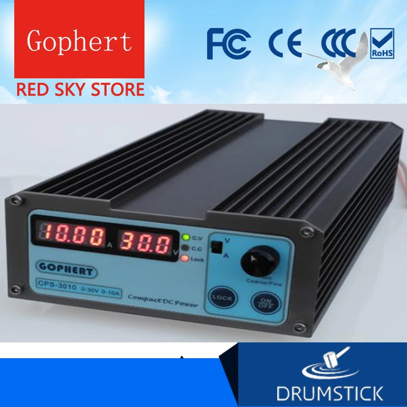 Ankang Gophert CPS-3010 CPS-3010II DC Skift Strømforsyning Enkelt Udgang 0-30V 0-10A 300W justerbar 1