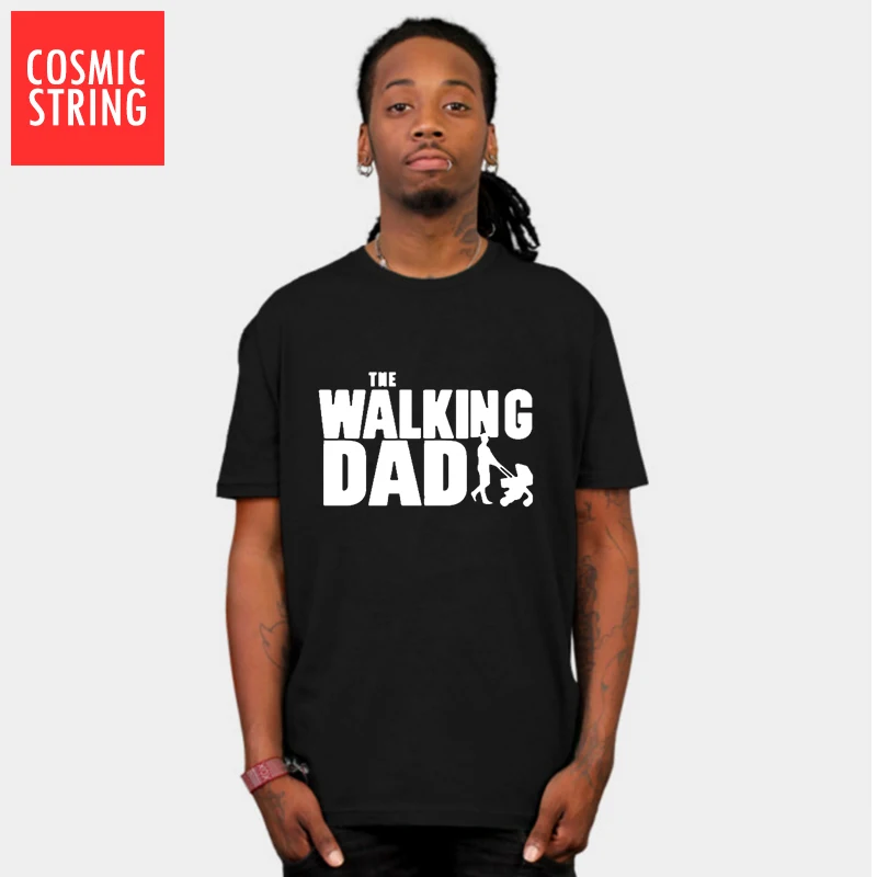 KOSMISK STRENG Walking Far, fars Dag Gave Mænd er Sjove T-Shirt T-Shirt til Mænd Kort Ærme Bomuld Nyhed mandlige Top t-shirts 1