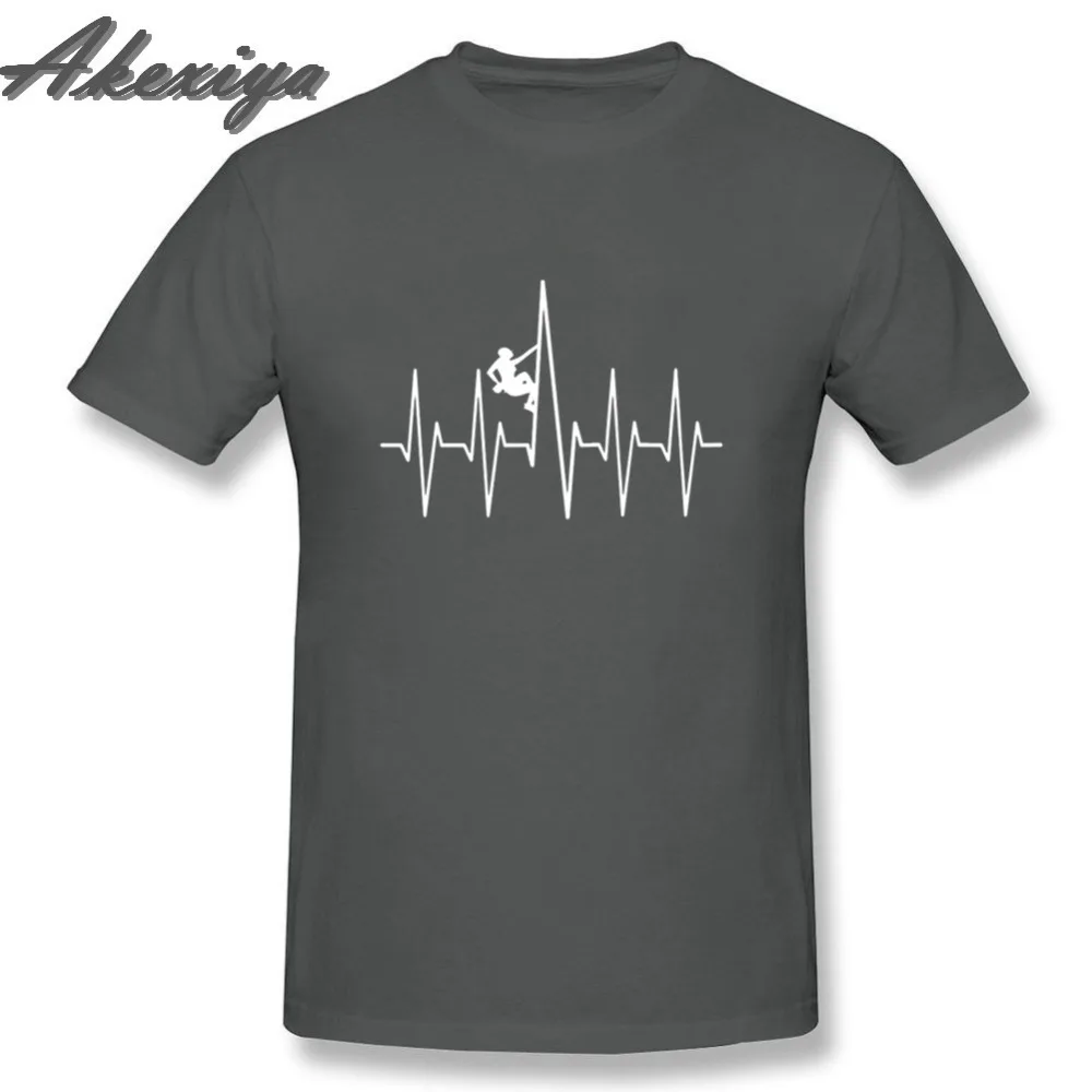 Sjovt Klatring, Bjergigning Bouldering hjerteslag T-Shirt til Mænd Vandring Gå Crewneck T-Shirt Er Bomuld Tøj Shirts 1