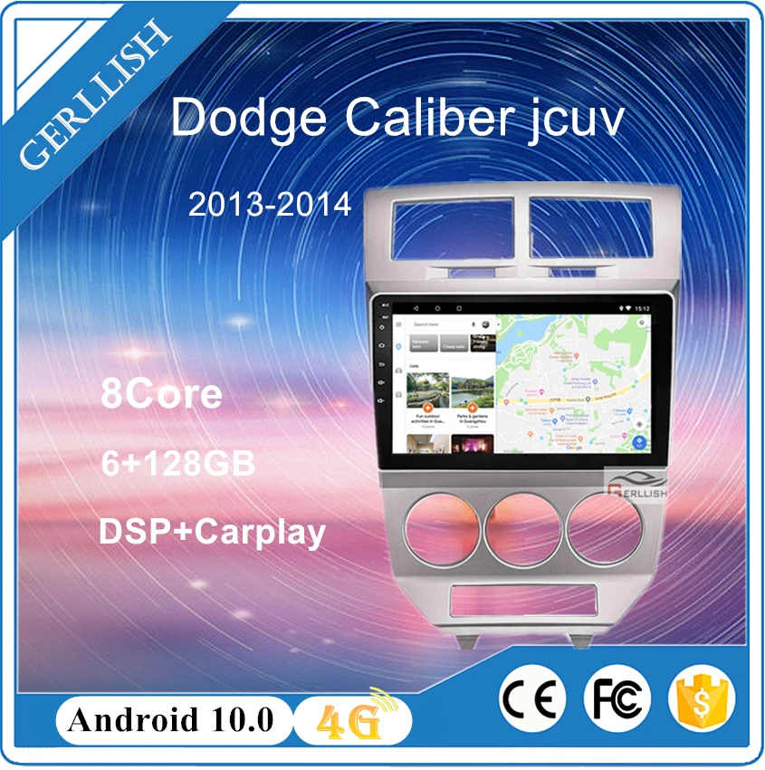 Android bil dvd-afspiller til Dodge Caliber 2007-2010 indbygget GPS, FM-radio BT GPS-navigation 1