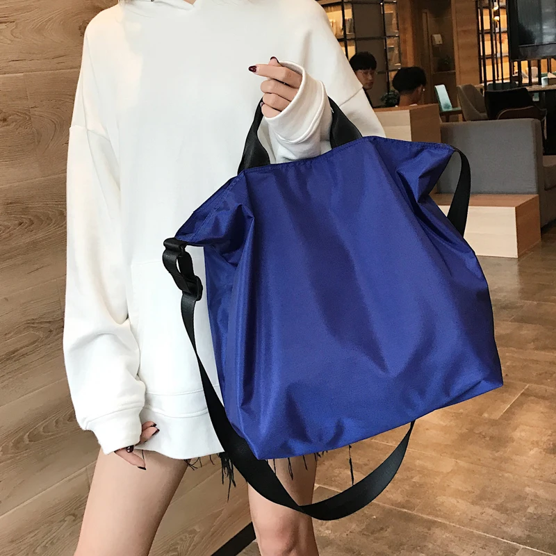 HISUELY 2021 Store Mode Nylon Kvinder, Damer Håndtasker Skulder Taske indkøbspose Genanvendelige sort blå Tote Taske Sac A Main Bolsa 1
