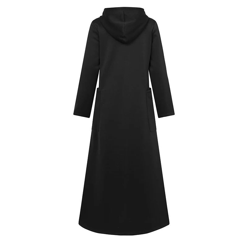 2021 ZANZEA Kvinder Maxi Hooded Dress Ladies Løs Sweatshirt Efteråret Lange Ærmer Pullover Oversize 5XL Casual Solid Vestidos Robe 1