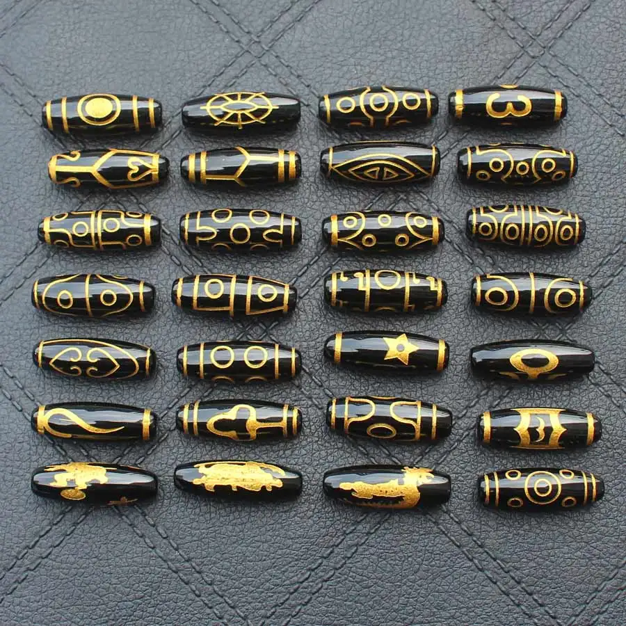 1stk ,10x27-30mm Tibet Dzi Agater Ovale Perler , Mange mønstre For DIY Smykker at Gøre ! Vi leverer blandet engros for alle poster ! 1