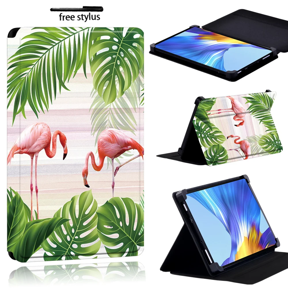 Cover Tilfældet for Huawei Nyde Tablet 2 10.1/MatePad(10.4/10.8/Pro 10.8/T8)/Ære V6 - Støv-bevis Flamingo Læder Tablet Sag 1