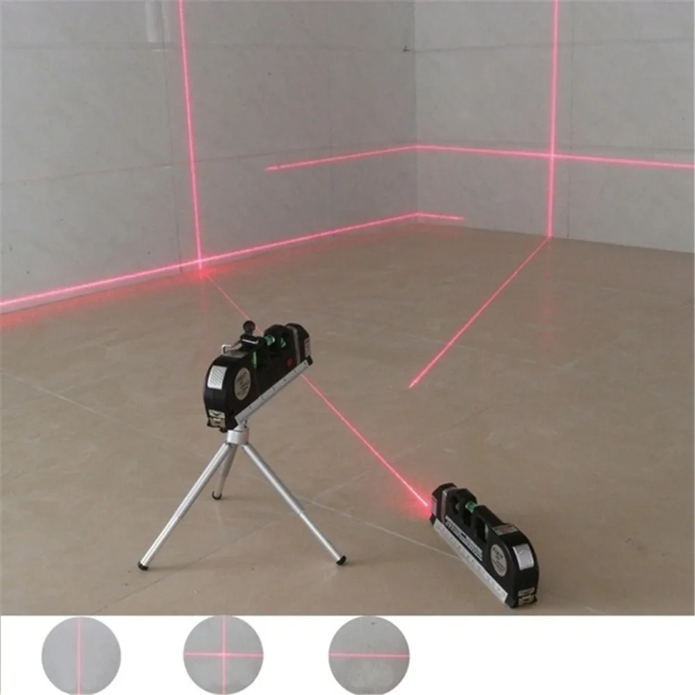 Praktiske Multifuntion Høj Tæthed Laser Nivellering Instrument med Stål Ruller Tværs Lige Linje Laser-Niveau Aligner batteri 1