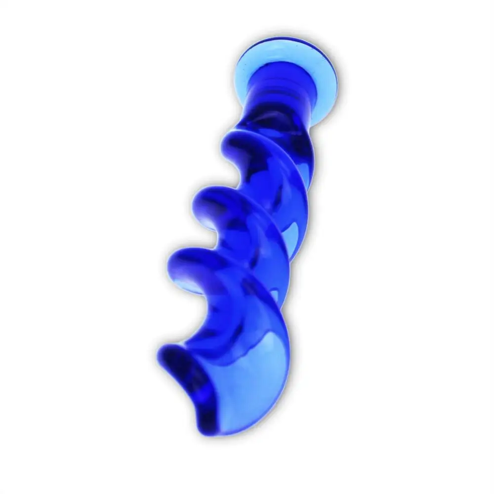 Blå Glas plug anal bor sexlegetøj til kvinde, lesbiske G SPOT squirt Crystal krog dildo anal prostata stimulator anus BUTTplug 1