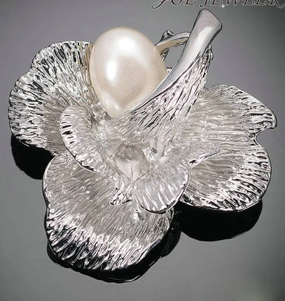 Engros Lady ' s Jubilæum Souvenir, Gave, Mode Blomst Brocher Luksus Grå Perle Broche Ben For Kvinder Bryllup Smykker 1
