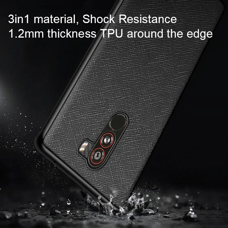 Tilfældet for Xiaomi Pocophone F1 Tilfælde TPU Rundt i Kanten Beskyttelse, Perfekt Høj Kvalitet PU Læder + Silikone Case Monteret Sag 1