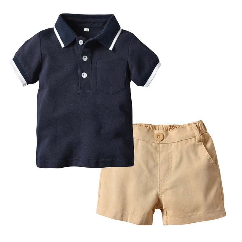 Menoea Drenge Tøj Sæt 2020 Sommer Baby Fast-Farve Tøj, der Passer Herre Skjorte, Bukser 2stk Tøj Passer Drenge Sommer Sæt 1