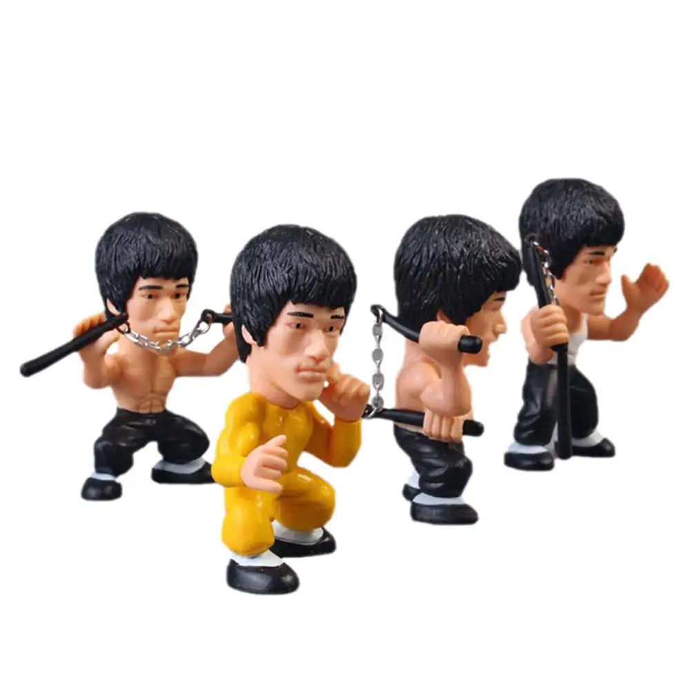 4stk 3 tommer 8cm PVC Model for Kongen af Kung Fu Bruce Lee Action Figur 75-års Jubilæum Dekorationer Toy 1