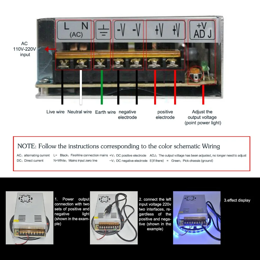 DC Strømforsyning 5V 40A AC 96V-240V Converter-Adapter DC 5V 200W LED Driver Skift Strømforsyning til LED Strip DVR CE FCC-Cert 1