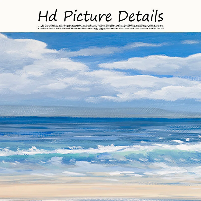 Naturlig Himlen, Havets Strand Landskab Panorama Abstrakt Lærred Maleri Plakater og Prints Væg Kunst Billede til stuen 1