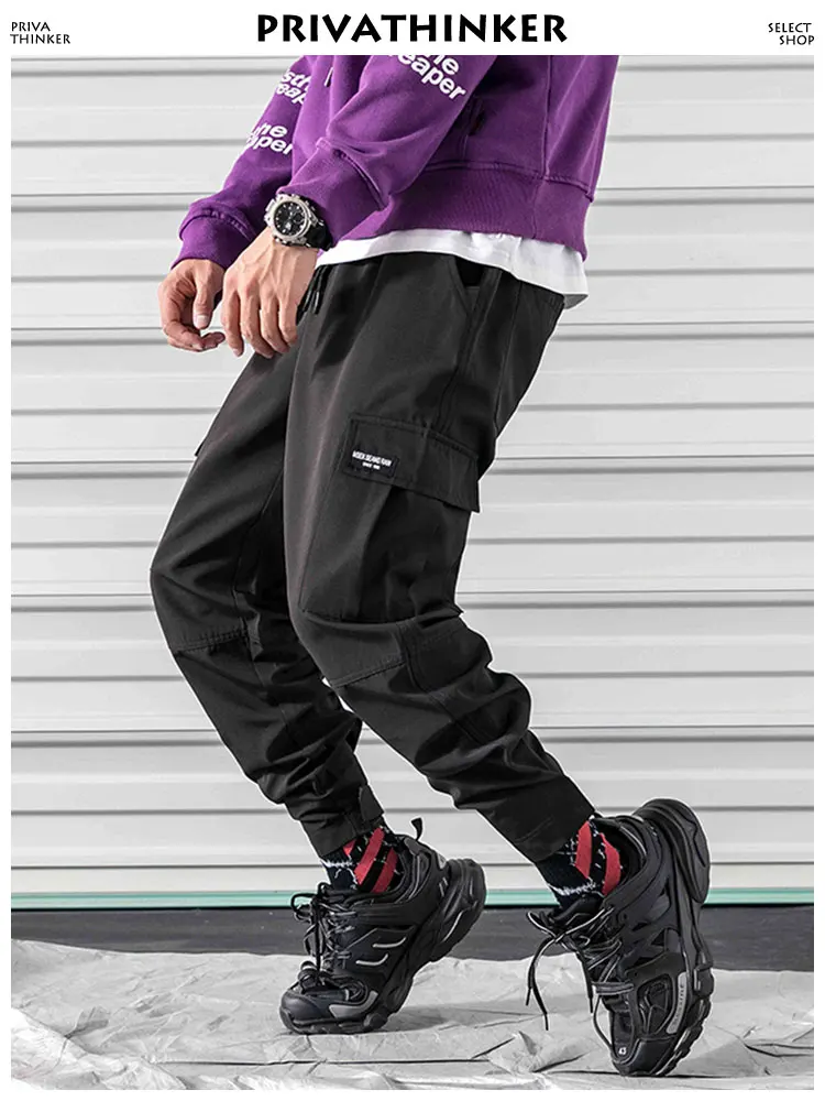 Privathinker Lommer Cargo Bukser Mænd Tøj 2018 Mand Streetwear Harem Bukser Mandlige Hip Hop Joggere Bukser Koreansk Mode Bukser 1