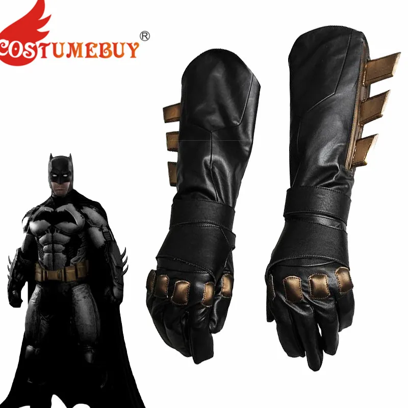 CostumeBuy Cosplay Tilbehør Superhelt v Superman Dawn of Justice handsker Smarte læder cosplay handsker Sort 1