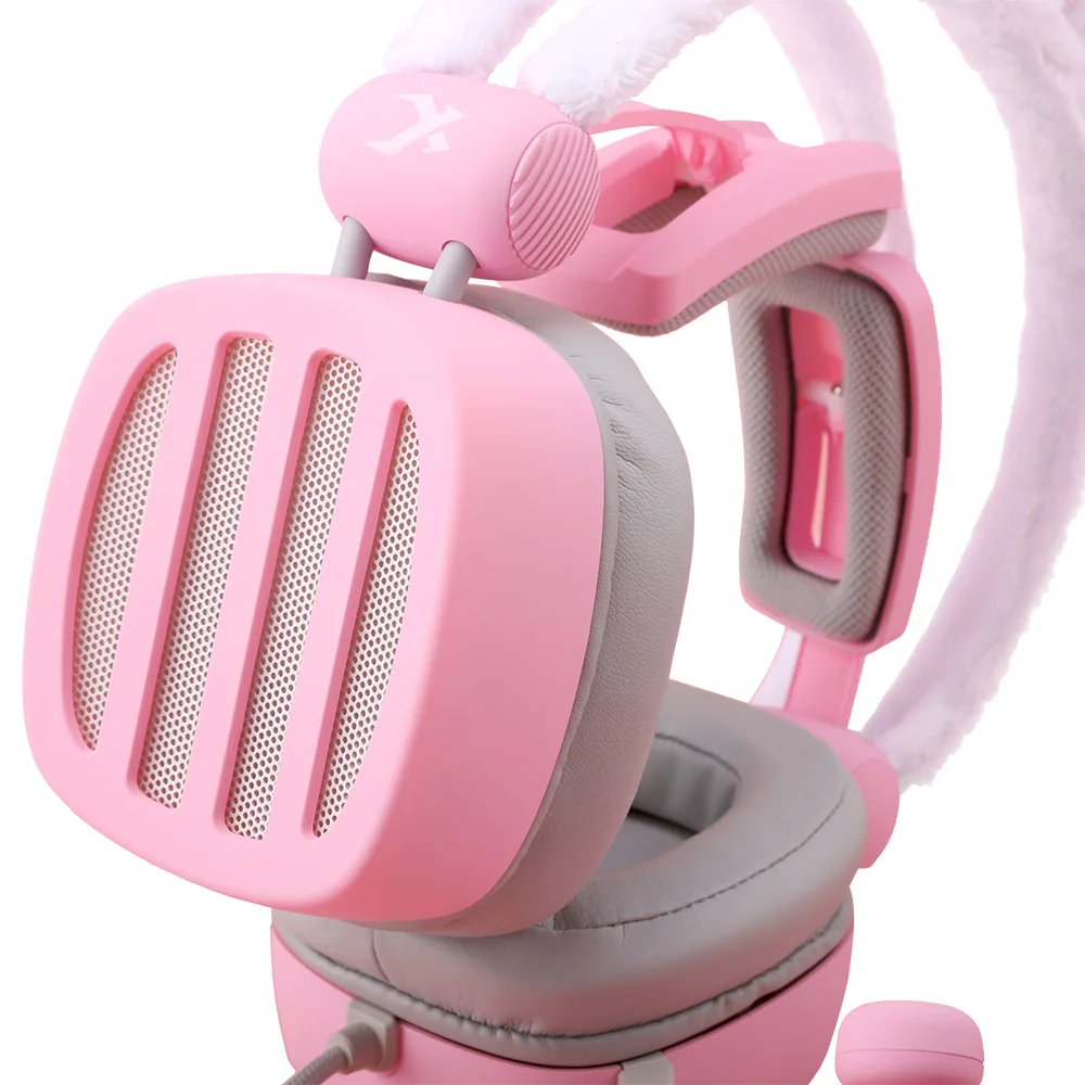 S21 Hovedtelefoner Pink Sød Pige Bunny Ører Headset Med Støjreduktion Spil Lytte Song Hovedtelefoner 1