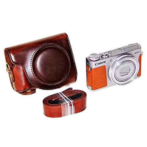 Retro PU Læder kamerataske hard case cover med Strop Til Canon Powershot G9X / G9X II Mark II 2 G9XM2 Digital Kamera 1
