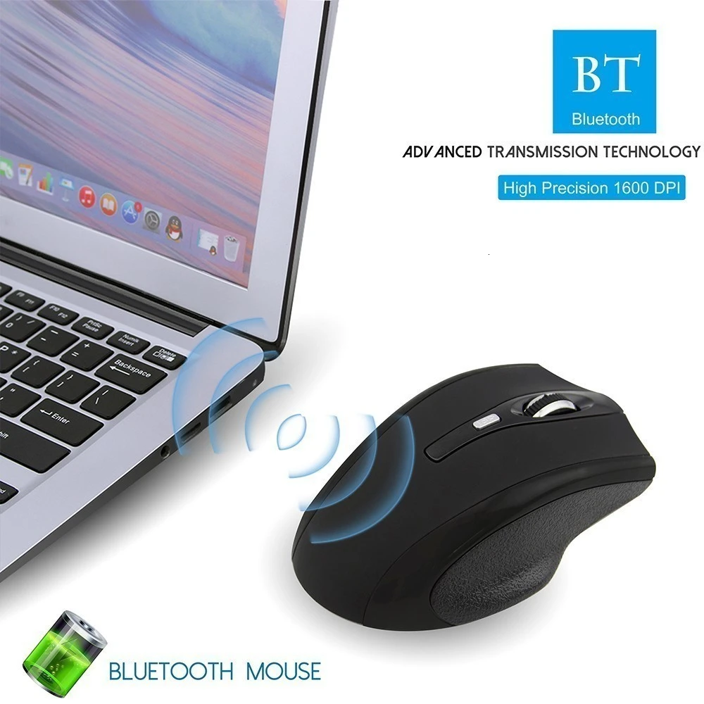 CHYI Bluetooth-Genopladelige Trådløse Ergonomiske Computer Mus 6 Knap Optisk PC Gaming Mause Tavs 3d-Arc-Mus Til Mac Laptop 1