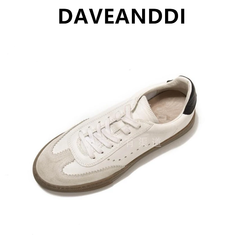 Dave&Di 2020 sko kvinde sommeren england simpel måde splejsning Får læder comfort casual sko kvinder sko sneakers kvinder 1