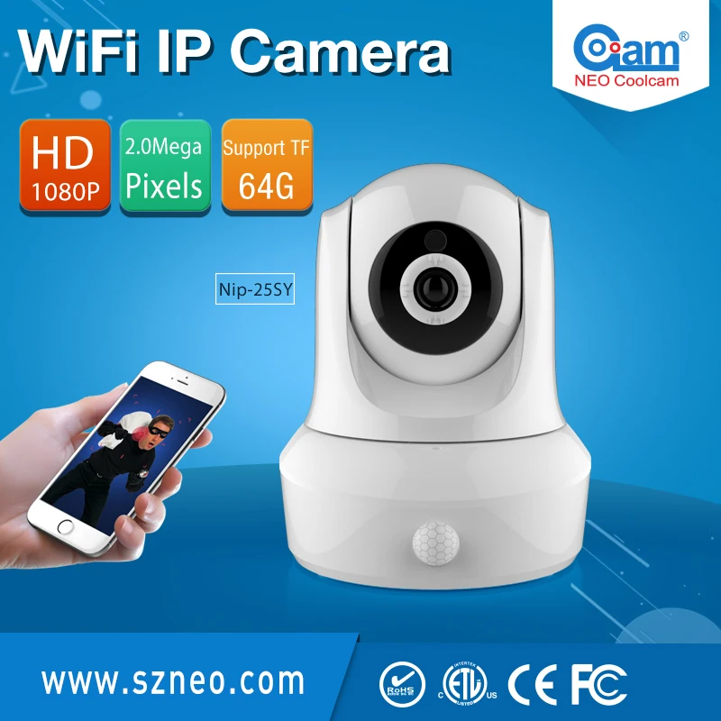 NEO Coolcam NIP-25SY Full HD 1080P wifi ip-kamera, en Trådløs P2P CCTV Full HD IP-Kamera og indbygget PIR bevægelsesføler,Gratis APP. 1