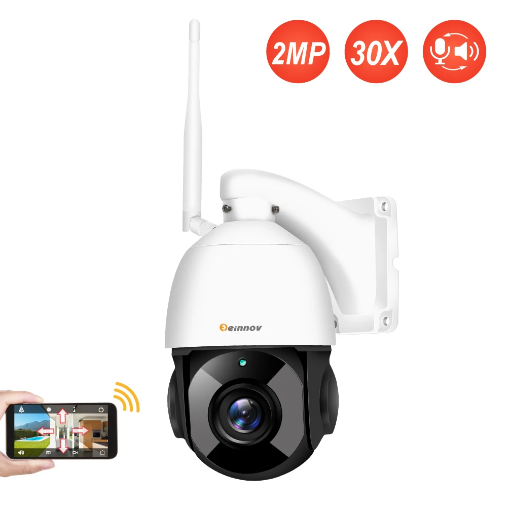 Einnov 4.5 Tommer 1080P 30X Zoom PTZ CCTV Sikkerhed Speed Dome Kamera, Video Overvågning, IP kamera vandtæt wifi To-Vejs Lyd 1
