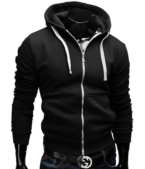 Mænd kontrasterende farver hoodie mænd, side lynlås sweatshirt 1