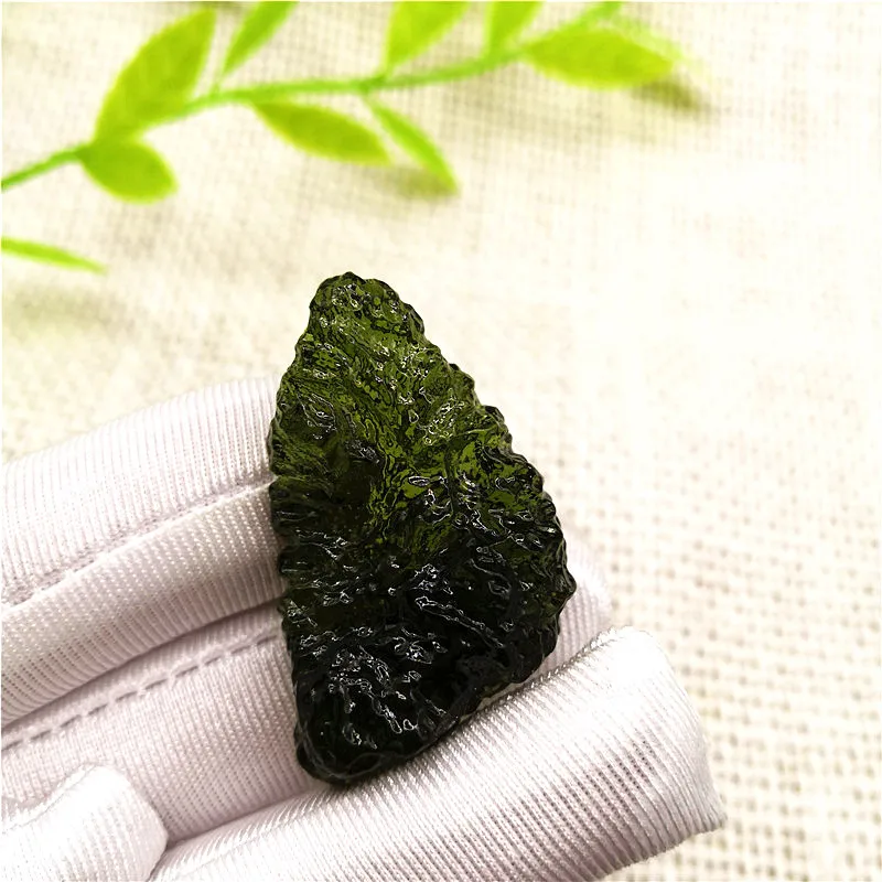 13--15g Gratis fragt Naturlige Moldavite Naturlige tjekker meteorit utilhugget sten, krystal Energi sten tilfældig levering 1