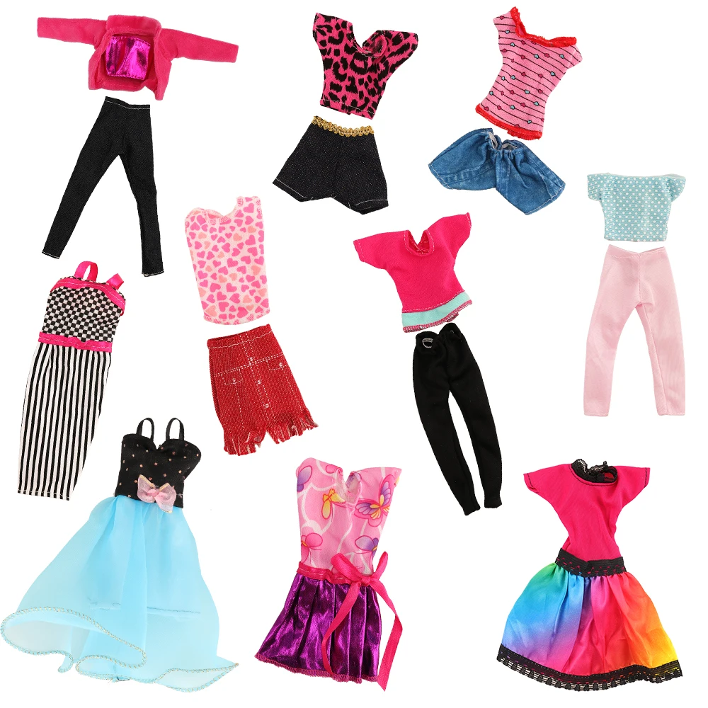 Mode Håndlavet 30 Emner/set Dukke Tilbehør =Kid Legetøj 10 Doll Tøj +10 Bøjler+10 Dukker Sko Til Barbie Spil Gave Til Pige 1