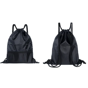 2Pcs Outdoor Ultralight Backpack Football Basketball Drawstring Bags with Zipper Pocket for Teens Men Women Gym Sports 5