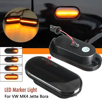 2stk LED Dynamisk Side Markør Lys Turn Signal Indikator for VW Bora Golf 3 4 T5 Passat 3BG Polo SB6 SEAT Ibiza Leon Skoda, Ford 2