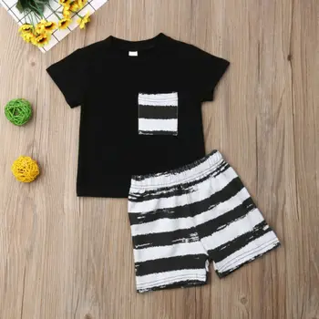 2stk Nyfødte Spædbarn Baby Dreng Sommer T-shirt, Toppe+Shorts Bukser Outfit Tøj Sæt 0